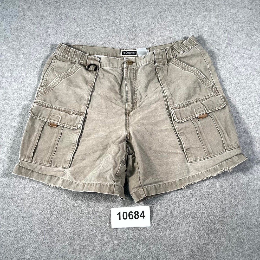 Columbia Sportswear Cargo Shorts Mens 38 Gray Cotton Hiking Camping Outdoor